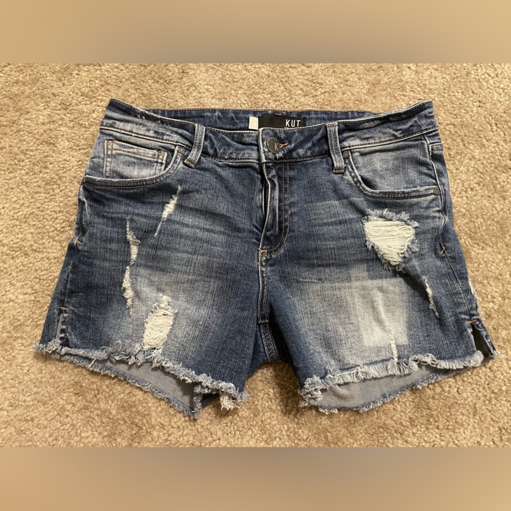 Women’s Kut from the Kloth Gidget Fray Denim Jean Shorts Size 8